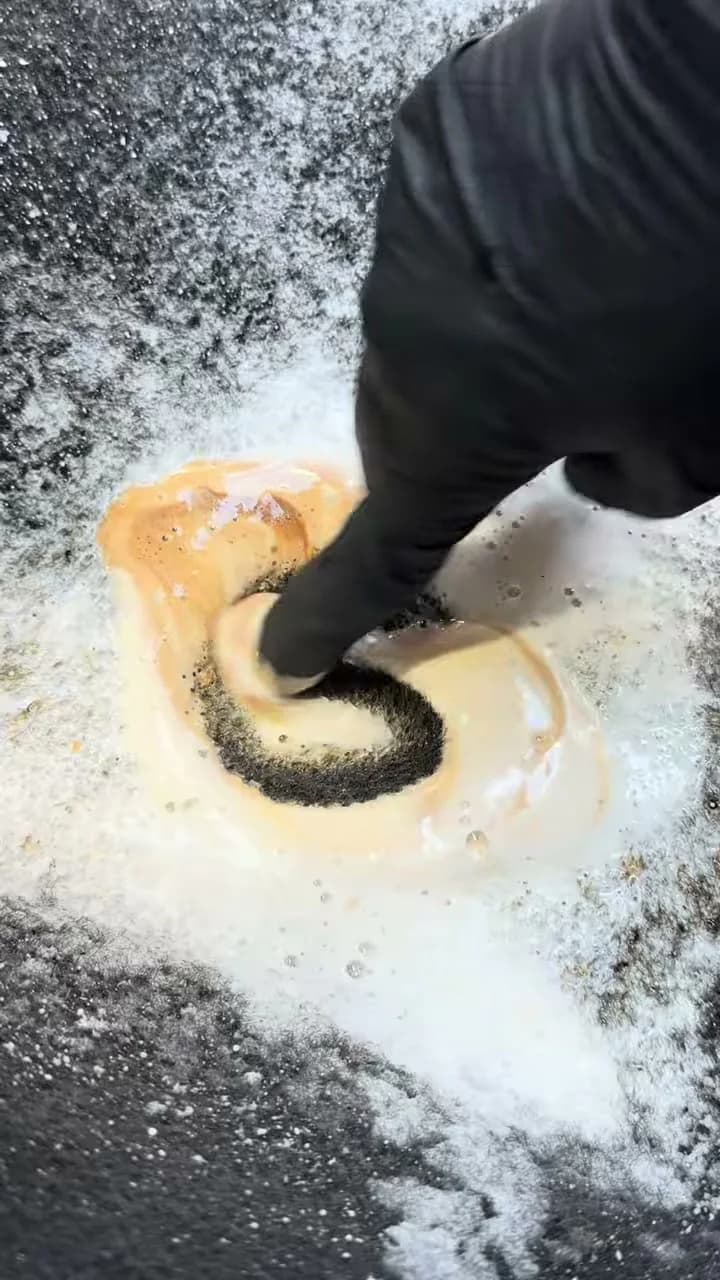 Carpet agitation during a vehicle detail